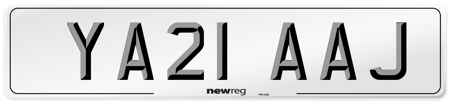 YA21 AAJ Number Plate from New Reg